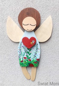 Lawendowy Anioł Cudownego Poranka 58 cm do wewnątrz 