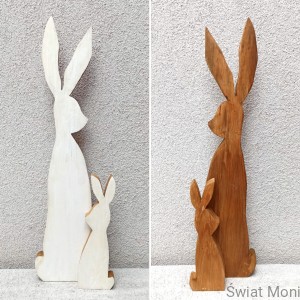  Dwustronny Zestaw Zające 2 sztuki 62,5 i 28 cm do wewnątrz 