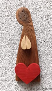 Matka Boska z czerwonym sercem Rustykalna 19 cm 