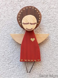 Anioł Nadzieja w czerwonej sukience 24 cm 