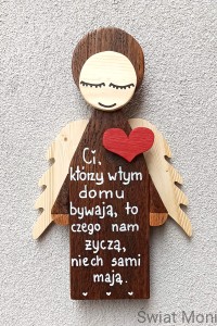 Zamów podobnego !!! Anioł z sentencją ze starej dechy 51 cm 
