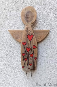 Anioł Rustykalny, który zakwitł Miłością 36 cm 