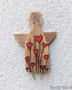 Anioł Rustykalny, który zakwitł Miłością 21 cm 