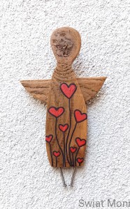Aniołek Rustykalny, który zakwitł Miłością 23 cm 