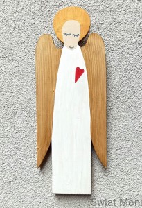 REZERWACJA !!! Anioł w białej sukni 39 cm do wewnątrz 
