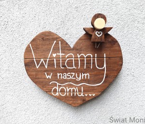 Serce "Witamy...." 36x38 cm 