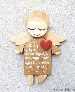 REZERWACJA !!! Anioł Cudownego Poranka z sentencją 41 cm 