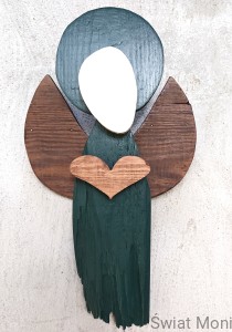 Anioł Postrzępiony w zielonej sukni 40 cm 