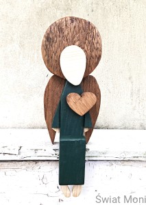 REZERWACJA !!! Siedzący Anioł w zielonej sukni 33 cm 