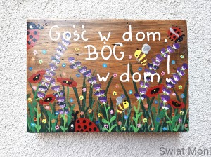REZERWACJA !!! Lawendowa deska z sentencją 21,5x30 cm 