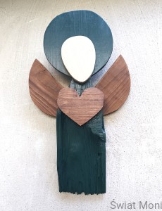 Postrzępiony Anioł w zielonej sukni 45 cm 