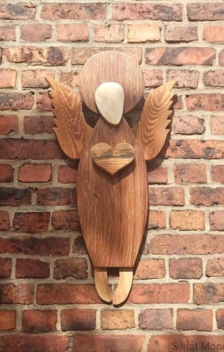 Duzy Anioł z drewna do powieszenia