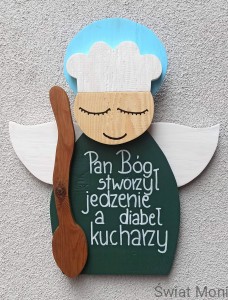 Zamów podobnego Anioł Kucharz z sentencją 54 cm 