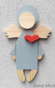 Zamów podobnego Anioł Cudownego Poranka w jasno szarej sukni 50 cm 